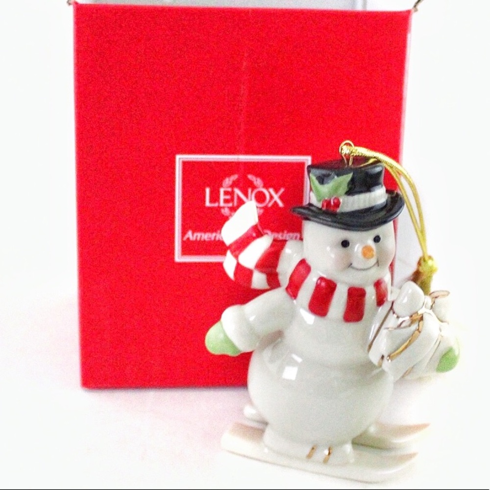 NIB Lenox Skiing Snowman Ornament